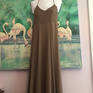 Show me your mumu tan floor length dress.